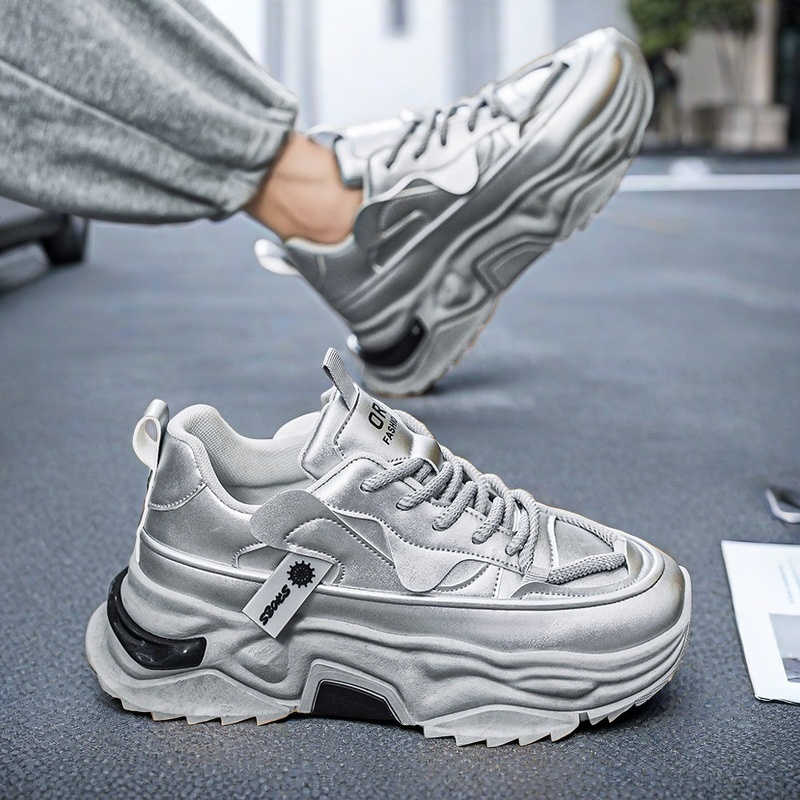 Men'S Shoes For Tennis - أحذية رياضية رجالية سوداء بنعل سميك،