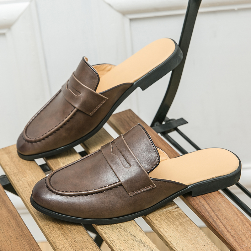 Men'S Shoes Business Casual - أحذية جلدية رجالية أنيقة نصف كعب،
