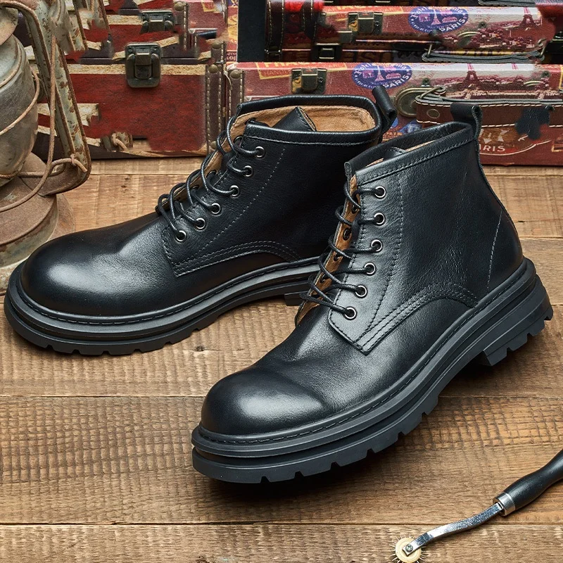 Men'S Shoes Quality Brands - الرجال الرجعية الكاحل الأحذية الجلدية الفاخرة