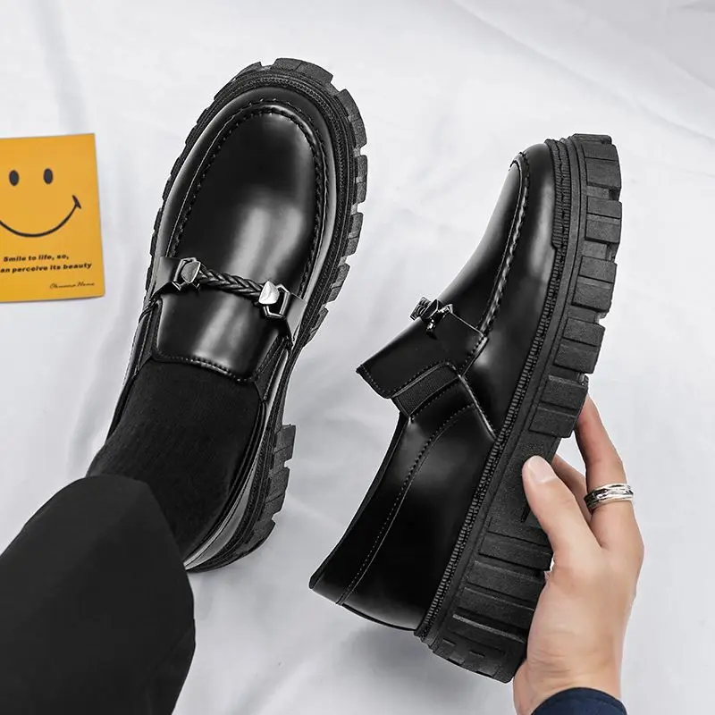 Men Shoes Prada - منصة الرجال أحذية جلدية بدون كعب