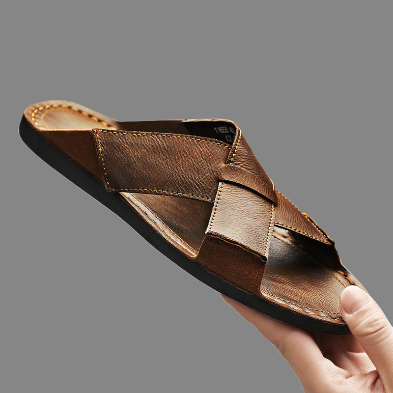 موضة جلد أصلي للرجال النعال ال - مراجعة Men Shoes Marks وسعره