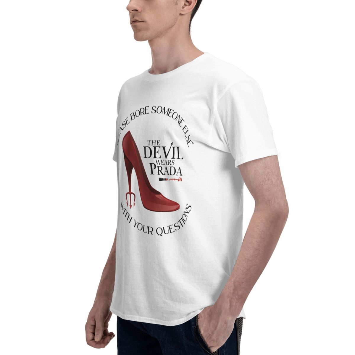 تي شيرت رجالي أحمر بكعب عالٍ م - مراجعة Men Shoes Prada وسعره